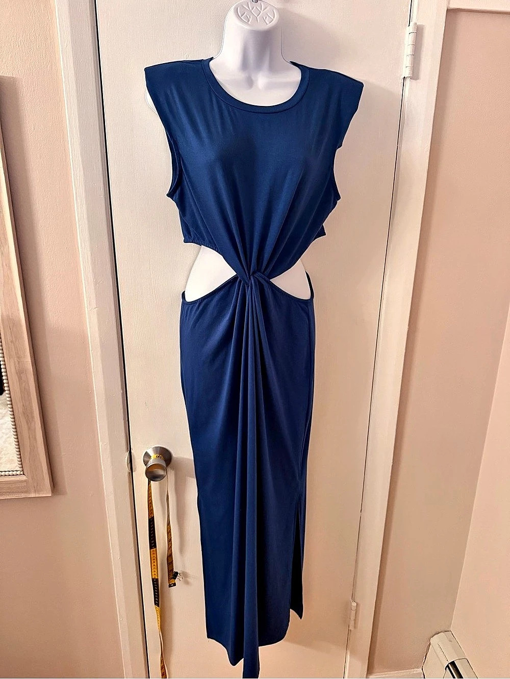 Blue Cutout Maxi Dress Size Large Like New